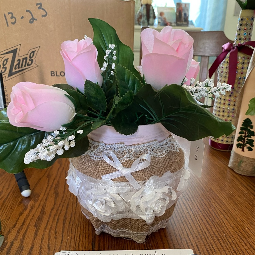 Hand painted bottle and vase Decor